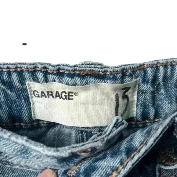 Garage Light Wash Distressed Raw Hem Straight Leg Jeans | Size 13 - Picture 3 of 9